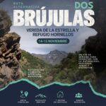 Cartel de Dos Brújulas de MOYAK: Vereda de la Estrella y Refugio Hornillos, 14 y 15 de noviembre de 2026.