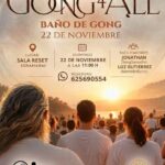 Cartel de GONG4ALL: baño de gong el domingo 22 de noviembre a las 11:00 en Sala Reset Granada, con Jonathan y Luz Gutiérrez. Reservas: 625 690 554.