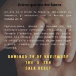 Cartel original de El Padre: raíces que nos dan fuerza. Domingo 29 de noviembre de 2026, de 10:00 a 18:00, Sala Reset. Almanayansi.